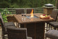 Paradise Trail Square Bar Table w/Fire Pit