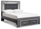 Lodanna Full Panel Bed with 2 Storage Drawers with Mirrored Dresser and 2 Nightstands