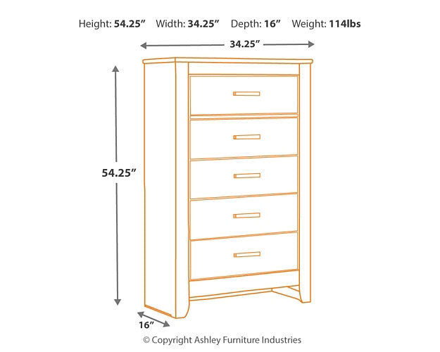 Brinxton Full Panel Bed with Mirrored Dresser, Chest and 2 Nightstands