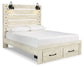 Cambeck  Panel Bed With 2 Storage Drawers With Mirrored Dresser, Chest And Nightstand