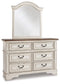 Realyn Full Panel Bed with Mirrored Dresser and Chest