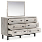 Vessalli King Panel Bed with Mirrored Dresser and 2 Nightstands