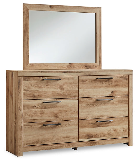 Hyanna Twin Panel Bed with Storage with Mirrored Dresser and 2 Nightstands