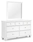 Fortman Full Panel Bed with Mirrored Dresser and Chest