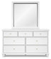 Fortman Twin Panel Bed with Mirrored Dresser, Chest and Nightstand