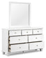 Fortman Twin Panel Bed with Mirrored Dresser, Chest and Nightstand