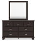 Covetown Queen Panel Bed with Mirrored Dresser and Nightstand