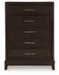 Neymorton King Upholstered Panel Bed with Mirrored Dresser, Chest and Nightstand