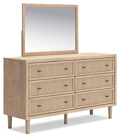 Cielden Queen Panel Bed with Mirrored Dresser and Nightstand