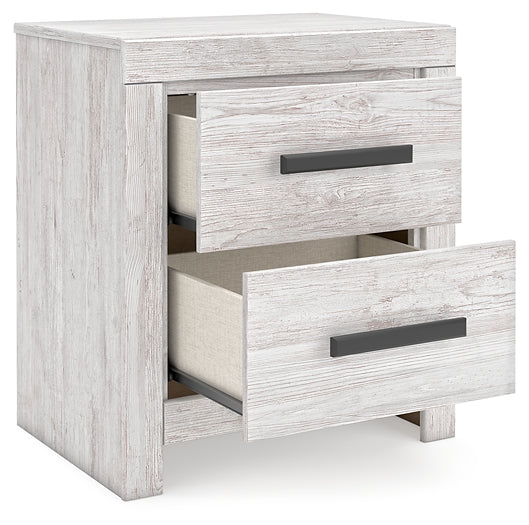 Cayboni Twin Panel Bed with Mirrored Dresser and Nightstand