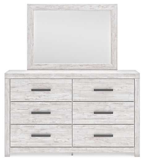 Cayboni Full Panel Bed with Mirrored Dresser and 2 Nightstands