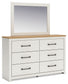 Linnocreek Queen Panel Bed with Mirrored Dresser