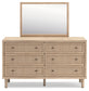 Cielden Queen Panel Headboard with Mirrored Dresser, Chest and Nightstand