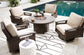 Paradise Trail Outdoor Fire Pit Table and 4 Chairs